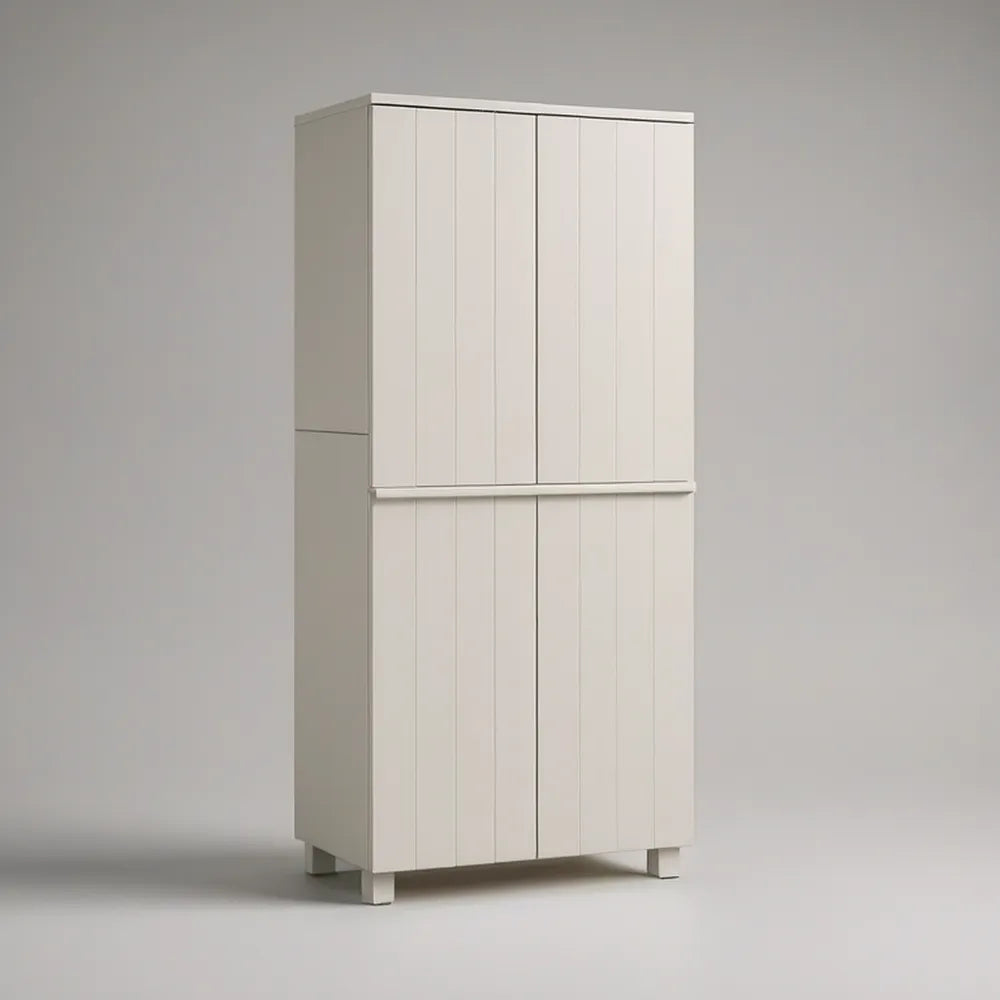 White 4-Door Freestanding Wardrobe, 31.5 x 19.7 x 78.7 in