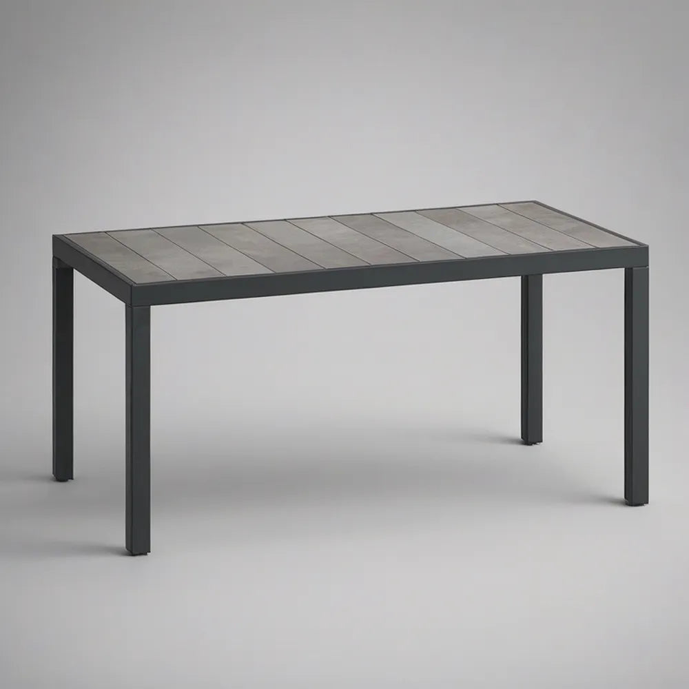 Rectangular Outdoor Dining Table, 59.1 x 35.4 x 29.5 in, Gray/Dark Gray