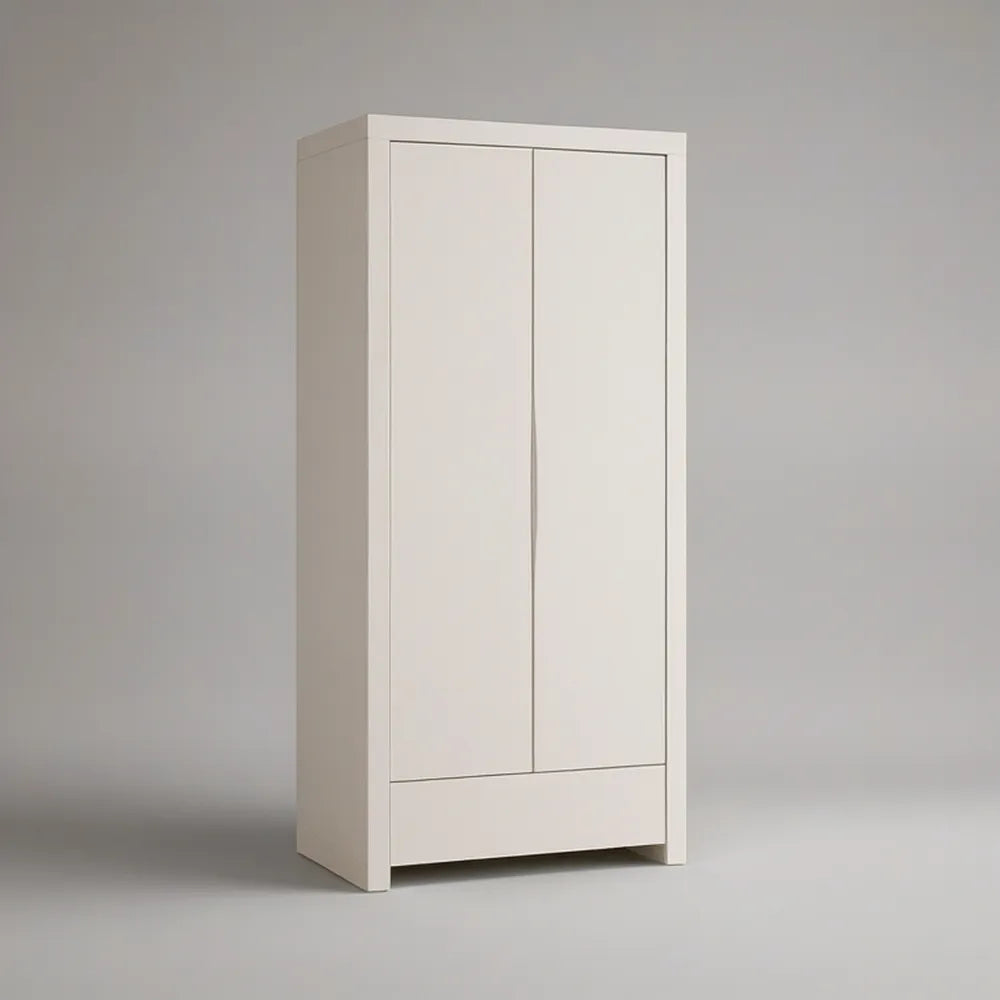 White 2-Door Wardrobe Armoire, 31.5 x 19.7 x 70.9 in