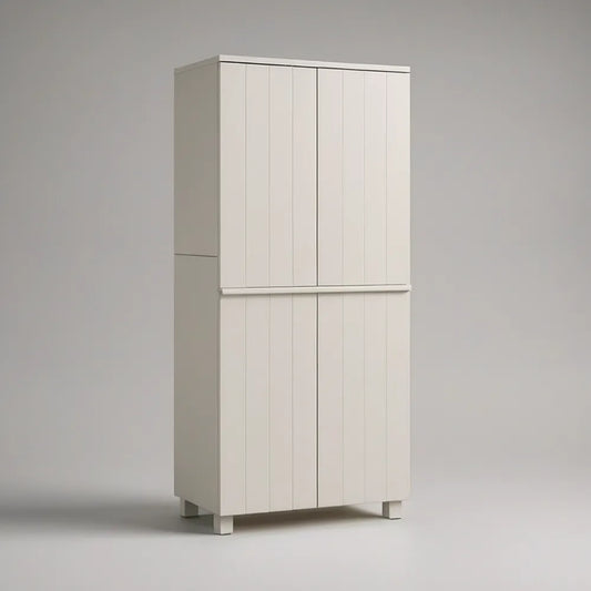 White 4-Door Freestanding Wardrobe, 31.5 x 19.7 x 78.7 in