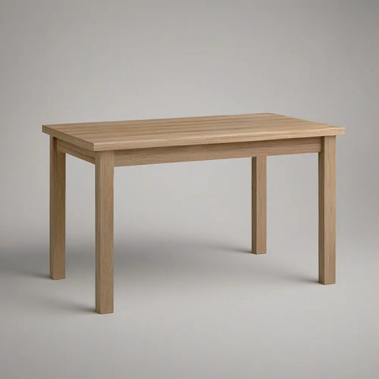 Natural Solid Rubberwood Rectangular Dining Table, 47.2 x 29.5 x 29.5 in