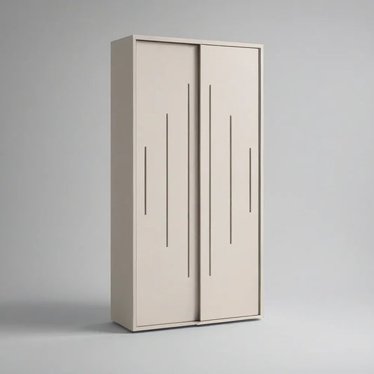 Ivory 2-Door Sliding Wardrobe Armoire, 31.5 x 19.7 x 70.9 in