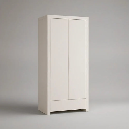 White 2-Door Wardrobe Armoire, 31.5 x 19.7 x 70.9 in
