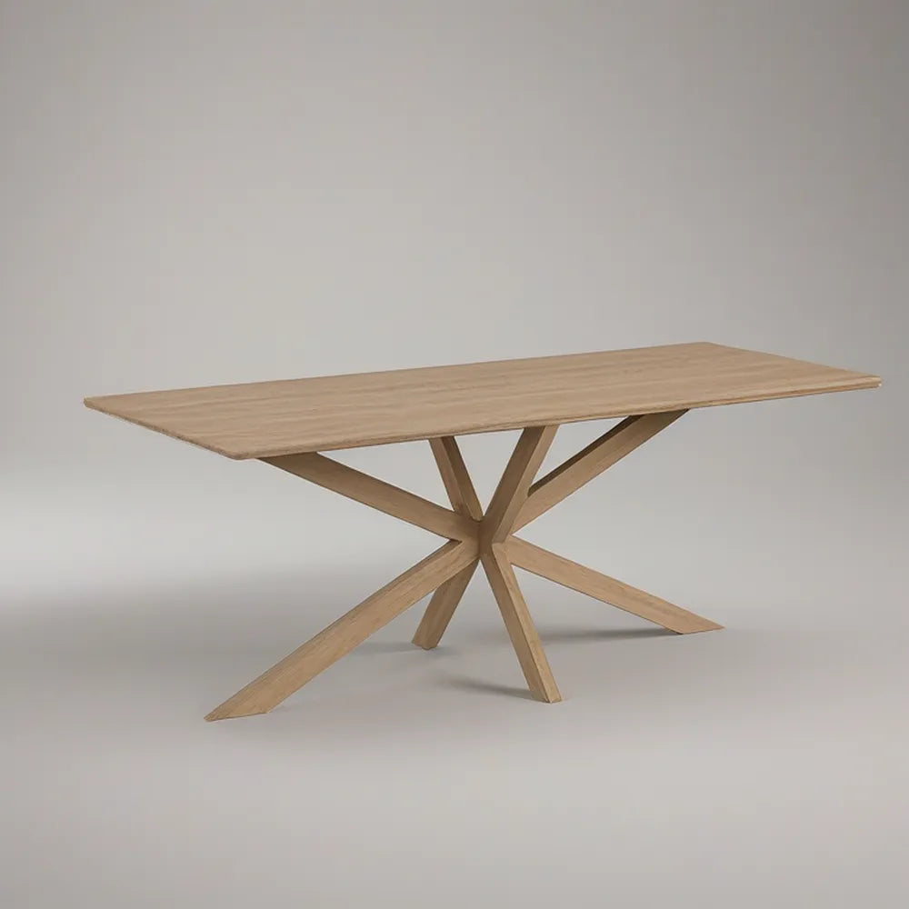 Natural Solid Oak Rectangular Dining Table, 78.7 x 39.4 x 29.5 in